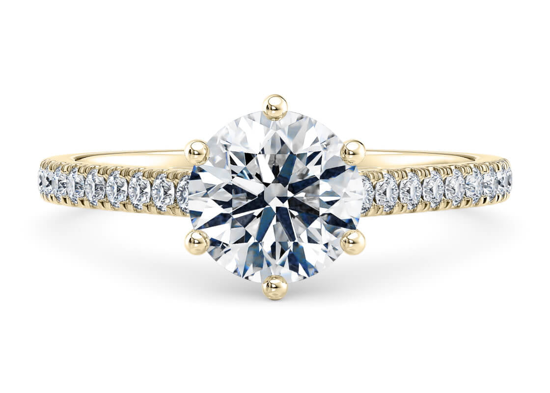 1477 Vintage Yellow Gold 18k Round Engagement Ring