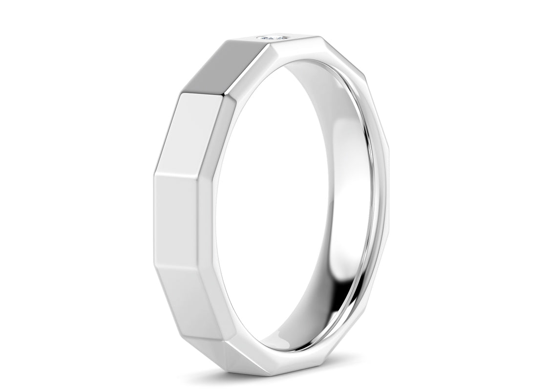 Atlas White Gold 18k Wedding Band