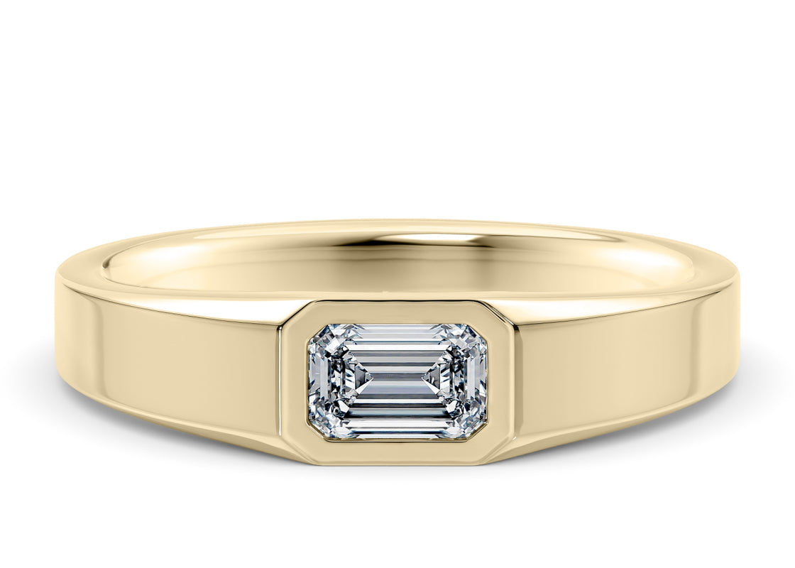 Olympus Emerald Yellow Gold 18k Wedding Band
