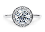 Minerva Halo Platinum Round Engagement Ring