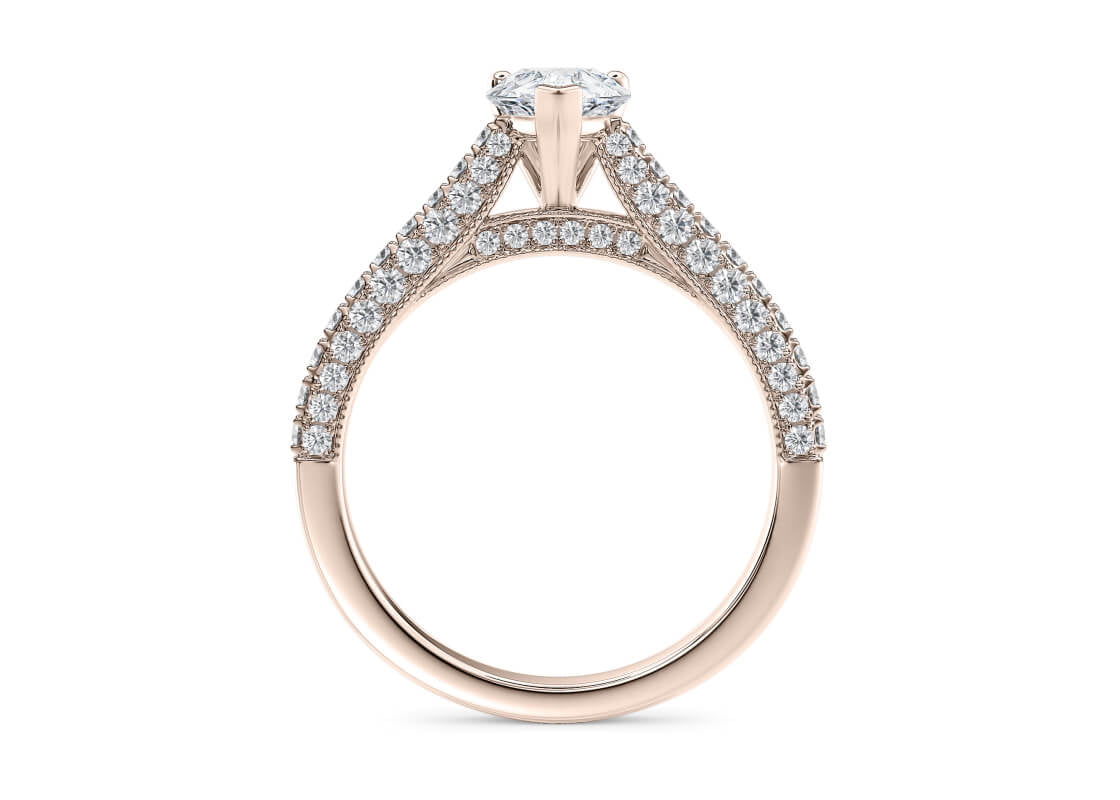 Bloomsbury Vintage Rose Gold 18k Pear Engagement Ring