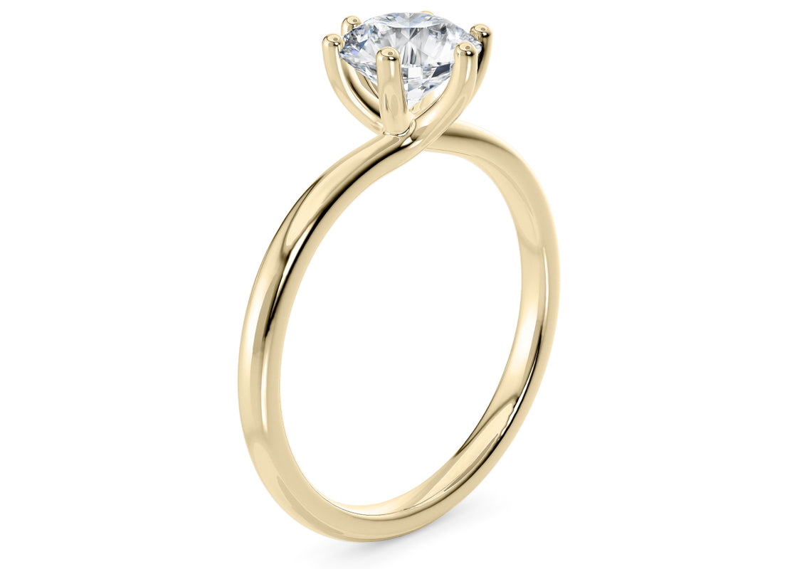 Zeta Solitaire Yellow Gold 18k Round Engagement Ring