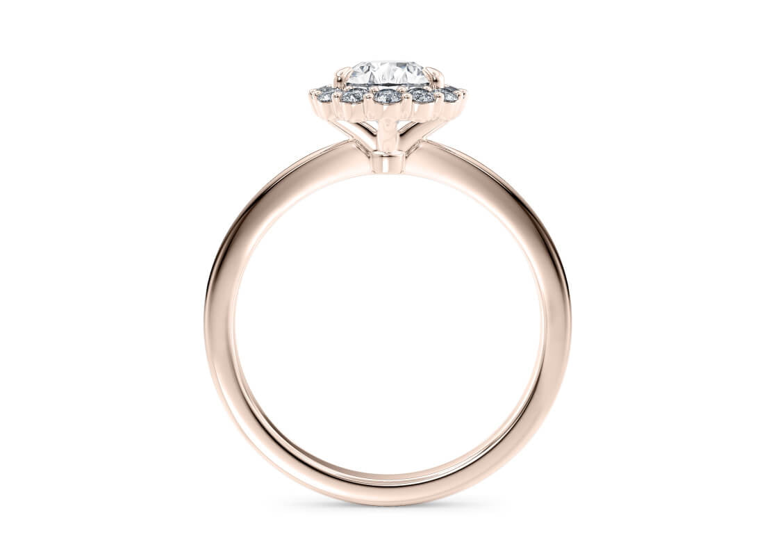 Esther Halo Rose Gold 18k Pear Engagement Ring