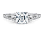 Oxford Diamond Band Platinum Asscher Engagement Ring