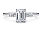 Thea Diamond Band Platinum Emerald Engagement Ring