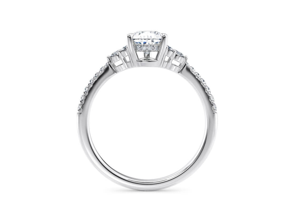 Gaia Vintage Platinum Pear Engagement Ring
