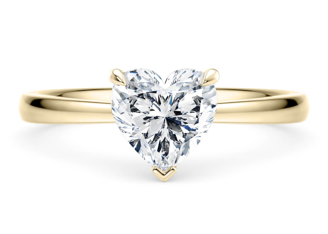 Starlight Solitaire Yellow Gold 18k Heart Engagement Ring
