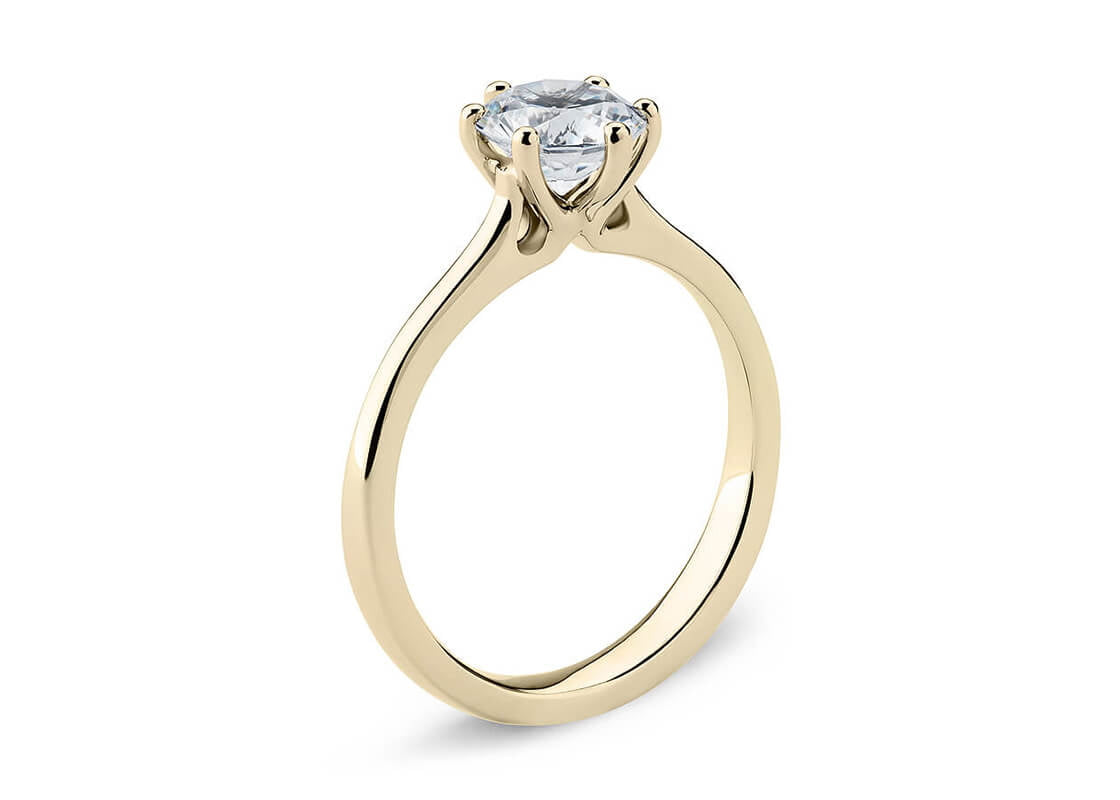 Principessa Solitaire Yellow Gold 18k Round Engagement Ring