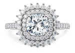 Berkeley Halo Platinum Cushion Engagement Ring