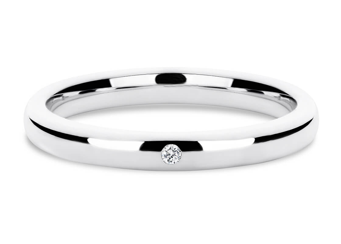 1 Stone White Gold 18k Wedding Band
