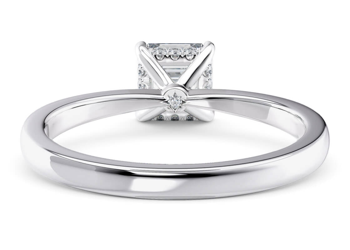 Starlight Solitaire Platinum Asscher Engagement Ring
