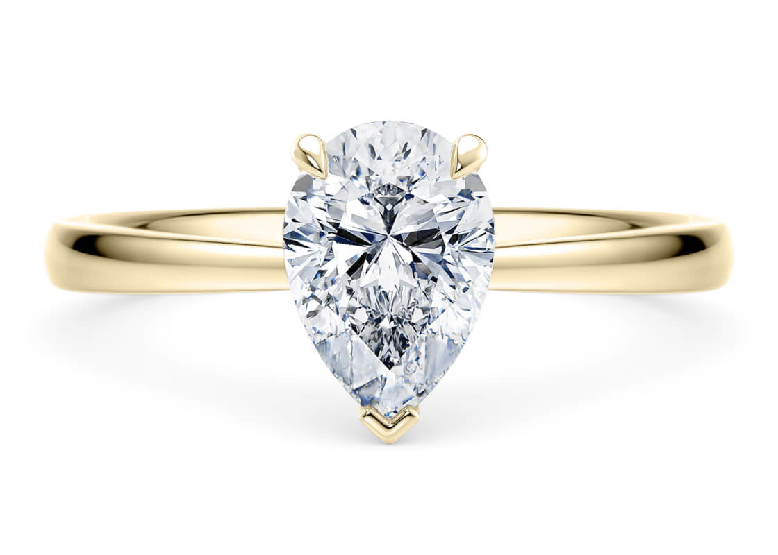 Starlight Solitaire Yellow Gold 18k Pear Engagement Ring