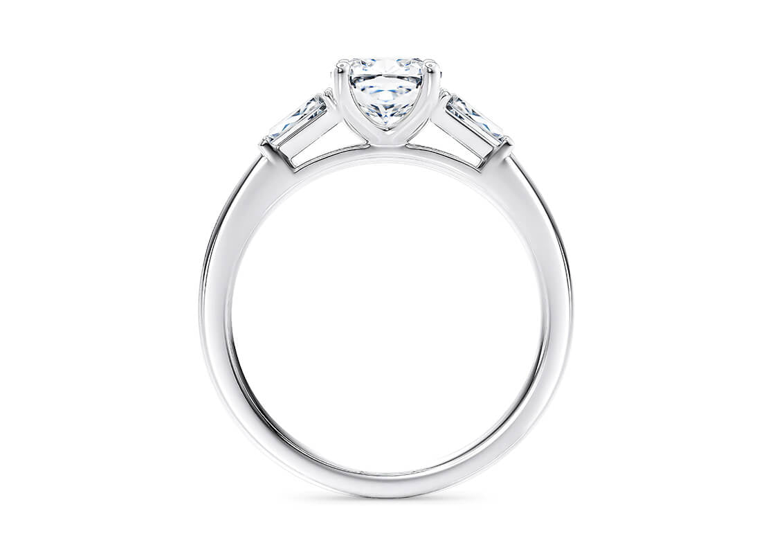 Alexandria Trilogy Platinum Cushion Engagement Ring