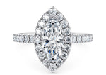 Medici Halo Platinum Marquise Engagement Ring
