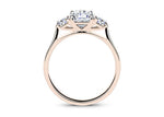 Roma Trilogy Rose Gold 18k Cushion Engagement Ring