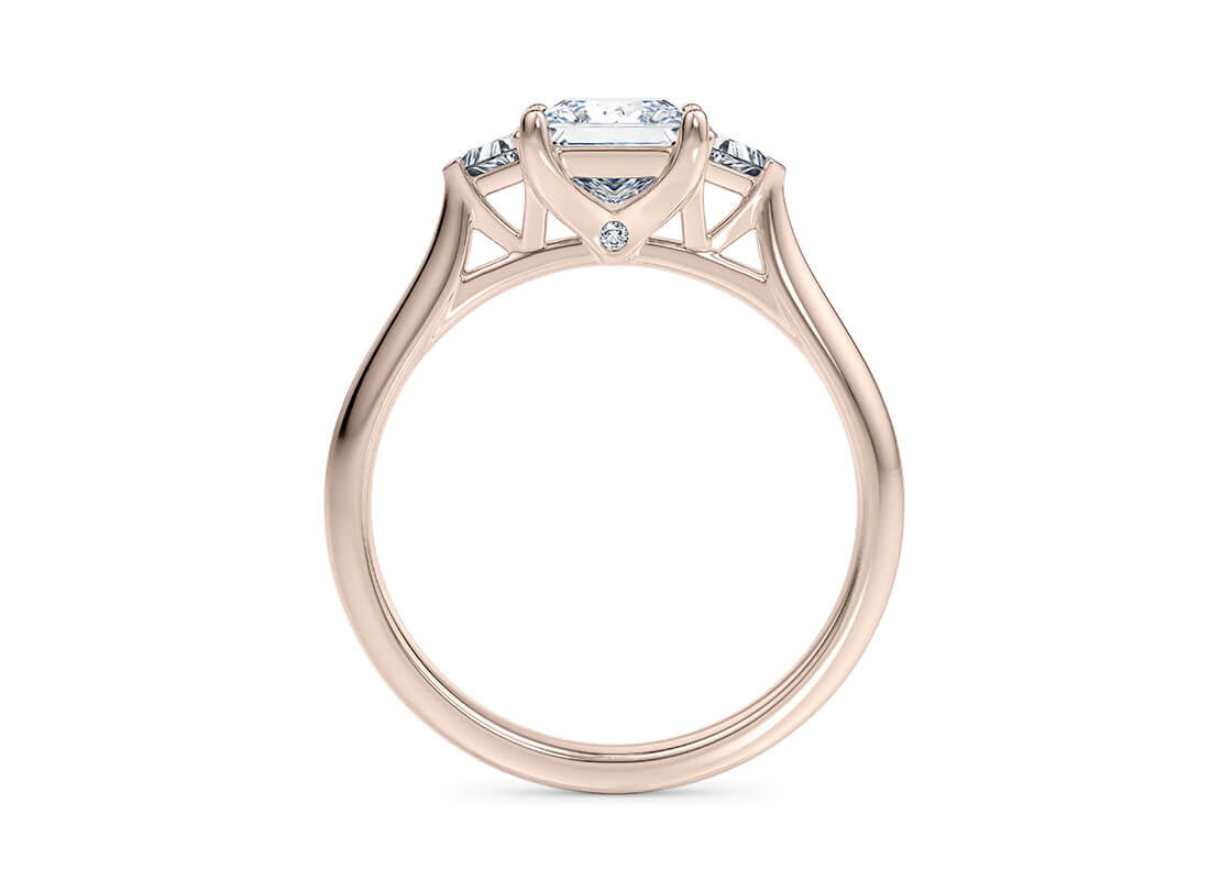 Paris Trilogy Rose Gold 18k Princess Engagement Ring
