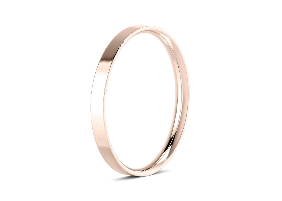 Flat Court Rose Gold 18k Wedding Band