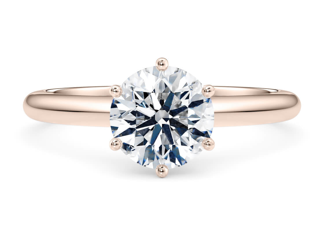 Allure Solitaire Rose Gold 18k Round Engagement Ring
