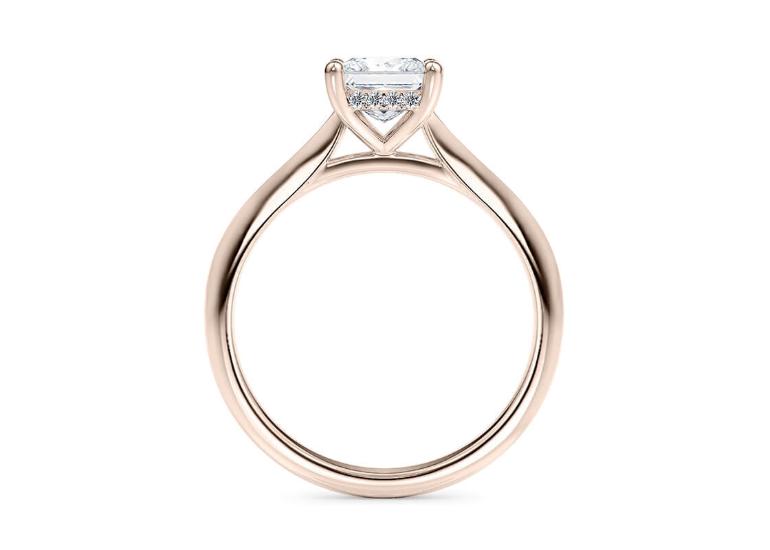 Hope Solitaire Rose Gold 18k Princess Engagement Ring