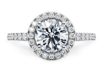 Isabella Halo Platinum Round Engagement Ring