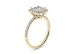 Isabella Halo Yellow Gold 18k Princess Engagement Ring
