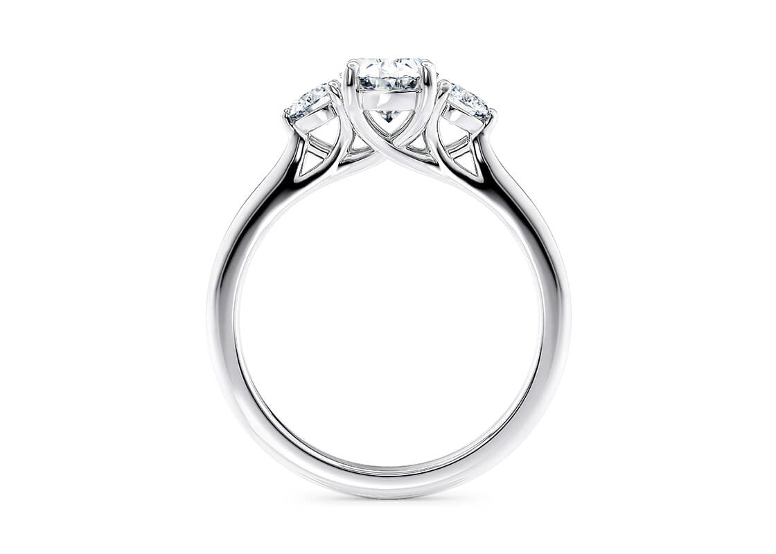 Valencia Trilogy Platinum Oval Engagement Ring