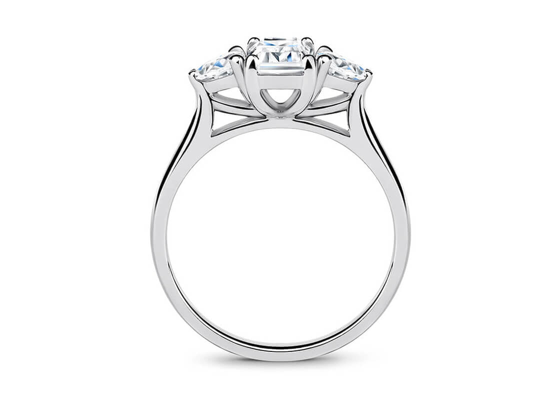 Barcelona Trilogy White Gold 18k Emerald Engagement Ring