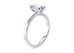 Delicacy Vintage Platinum Emerald Engagement Ring