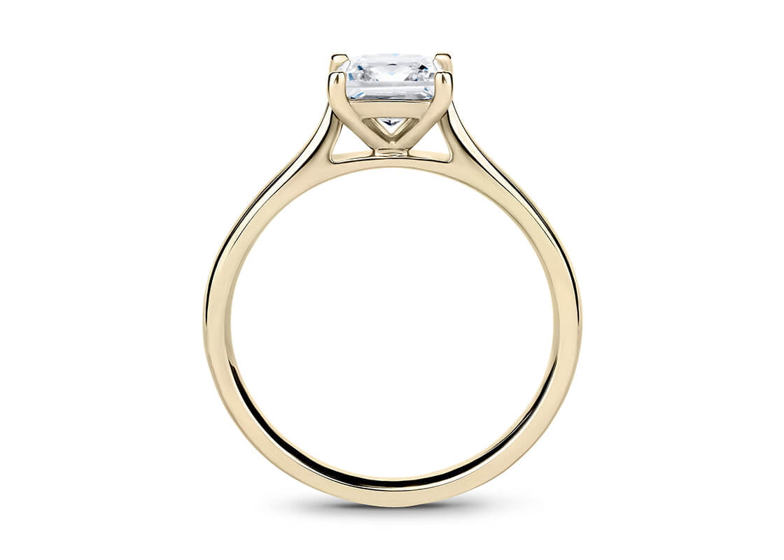 Contour Solitaire Yellow Gold 18k Princess Engagement Ring