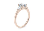 Alexandria Trilogy Rose Gold 18k Emerald Engagement Ring