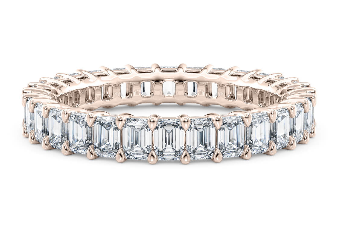 Regent Emerald Full Set Rose Gold 18k Natural Eternity Ring