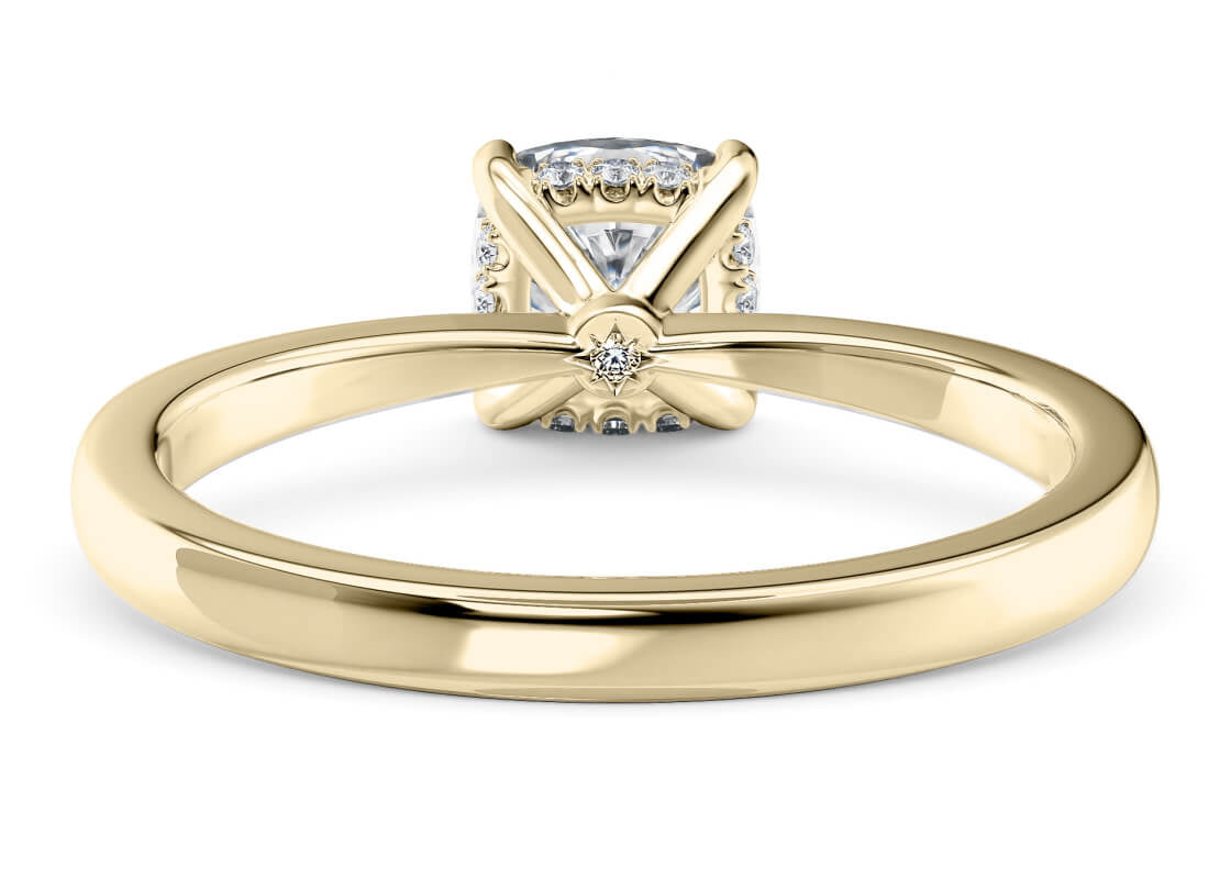 Starlight Solitaire Yellow Gold 18k Cushion Engagement Ring