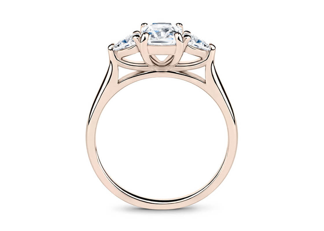 Barcelona Trilogy Rose Gold 18k Radiant Engagement Ring