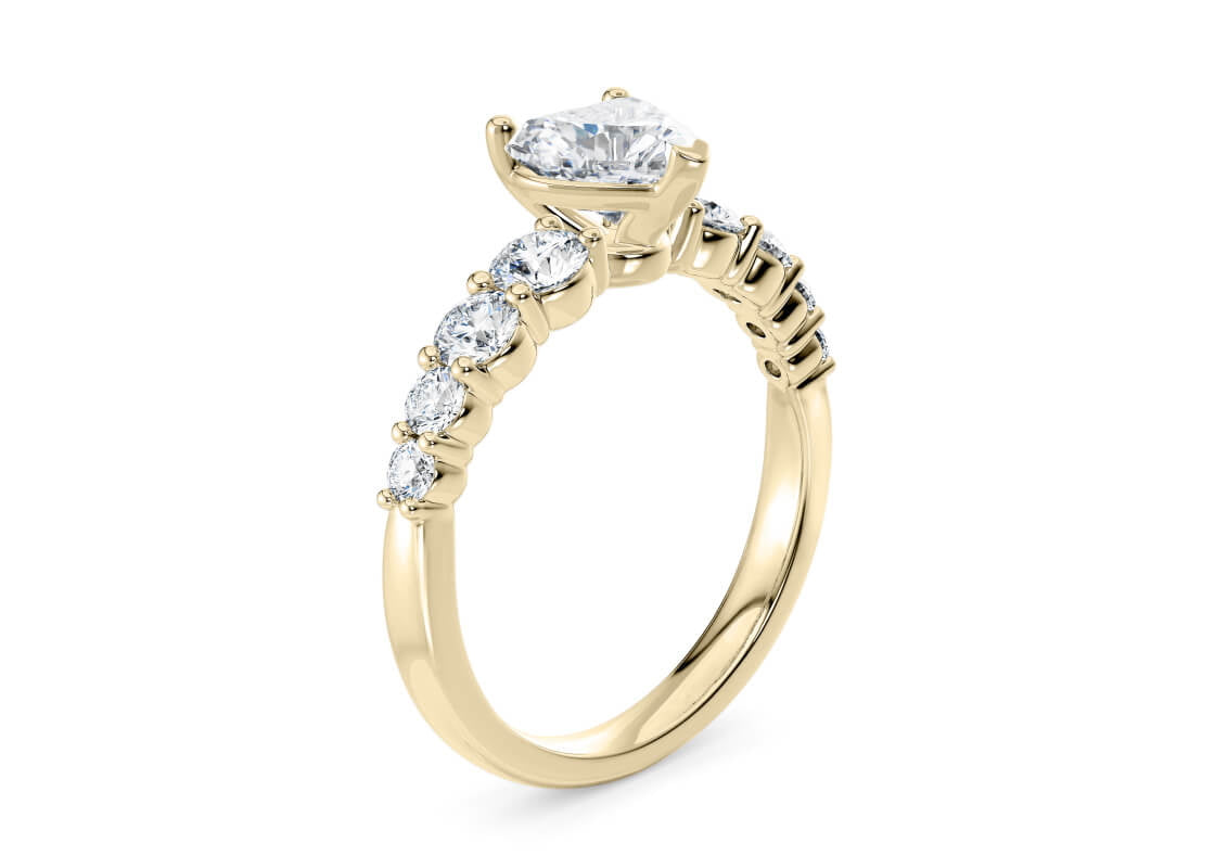 Lyra Diamond Band Yellow Gold 18k Heart Engagement Ring