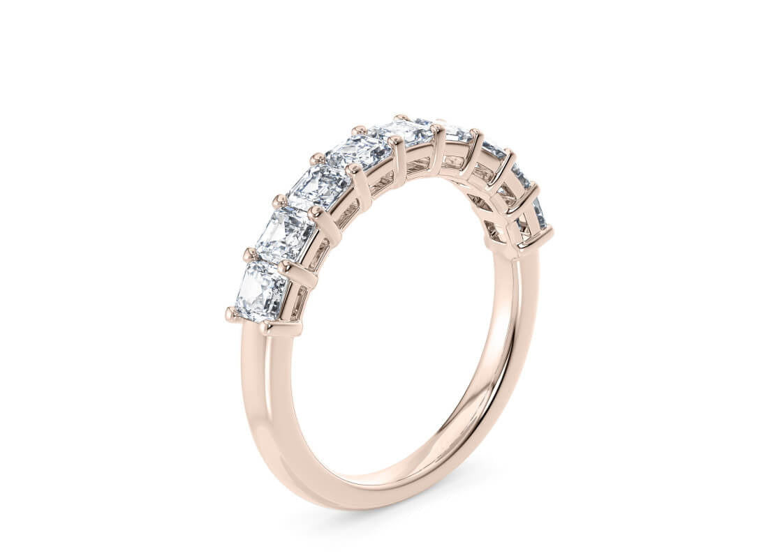 Regent Asscher Half Set Rose Gold 18k Natural Eternity Ring