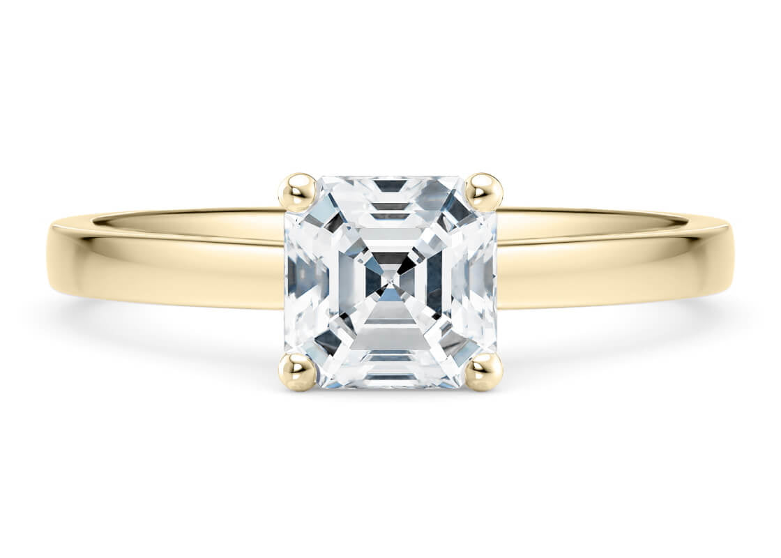 1477 Classic Solitaire Yellow Gold 18k Asscher Engagement Ring