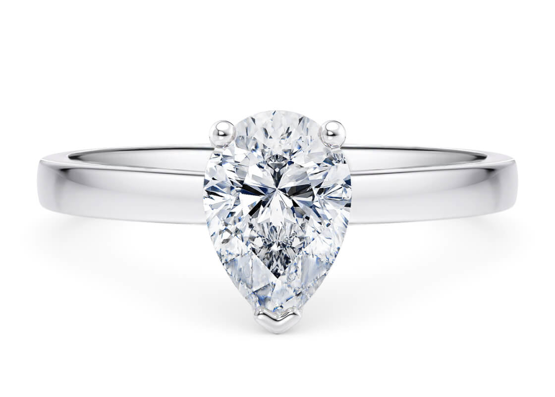 1477 Classic Solitaire Platinum Pear Engagement Ring