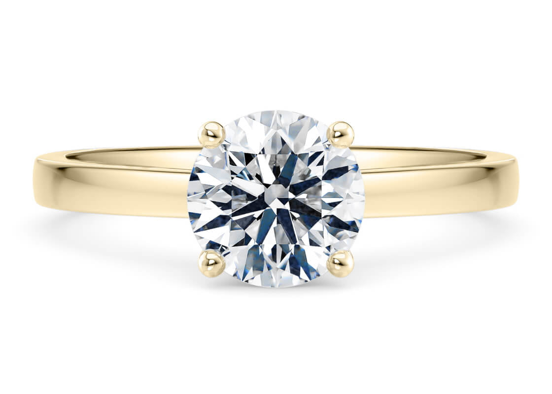 1477 Classic Solitaire Yellow Gold 18k Round Engagement Ring