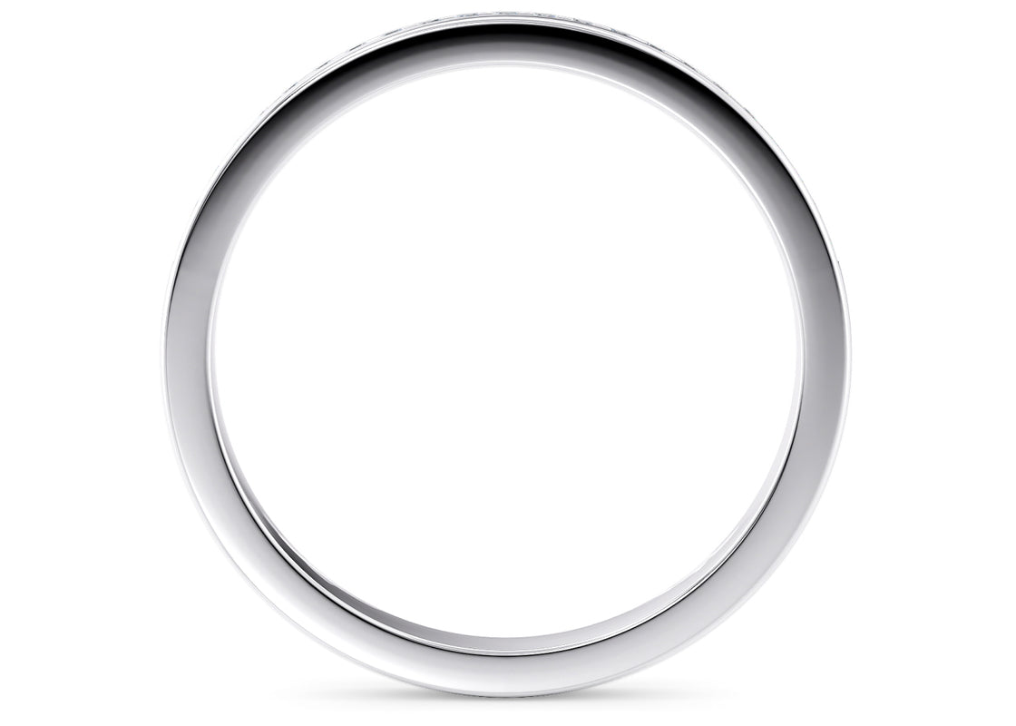 Adarna White Gold 18k Half Set Eternity Ring