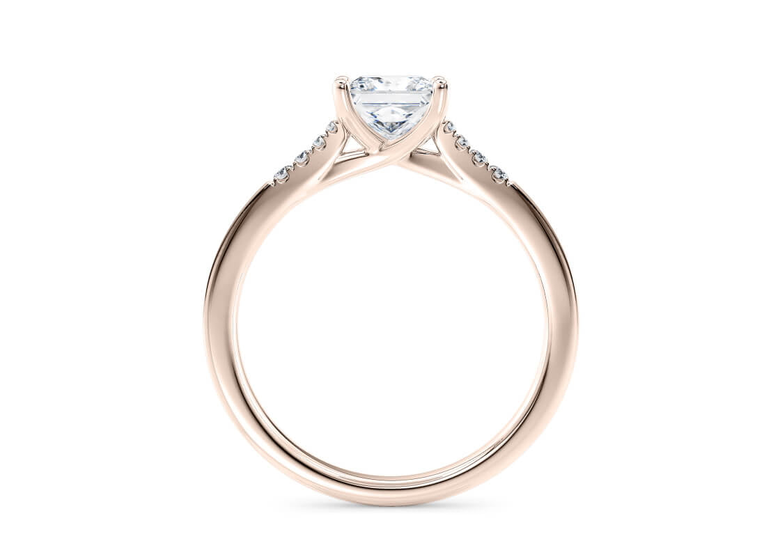Thea Diamond Band Rose Gold 18k Princess Engagement Ring
