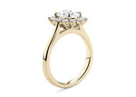 Edwardia Halo Yellow Gold 18k Oval Engagement Ring