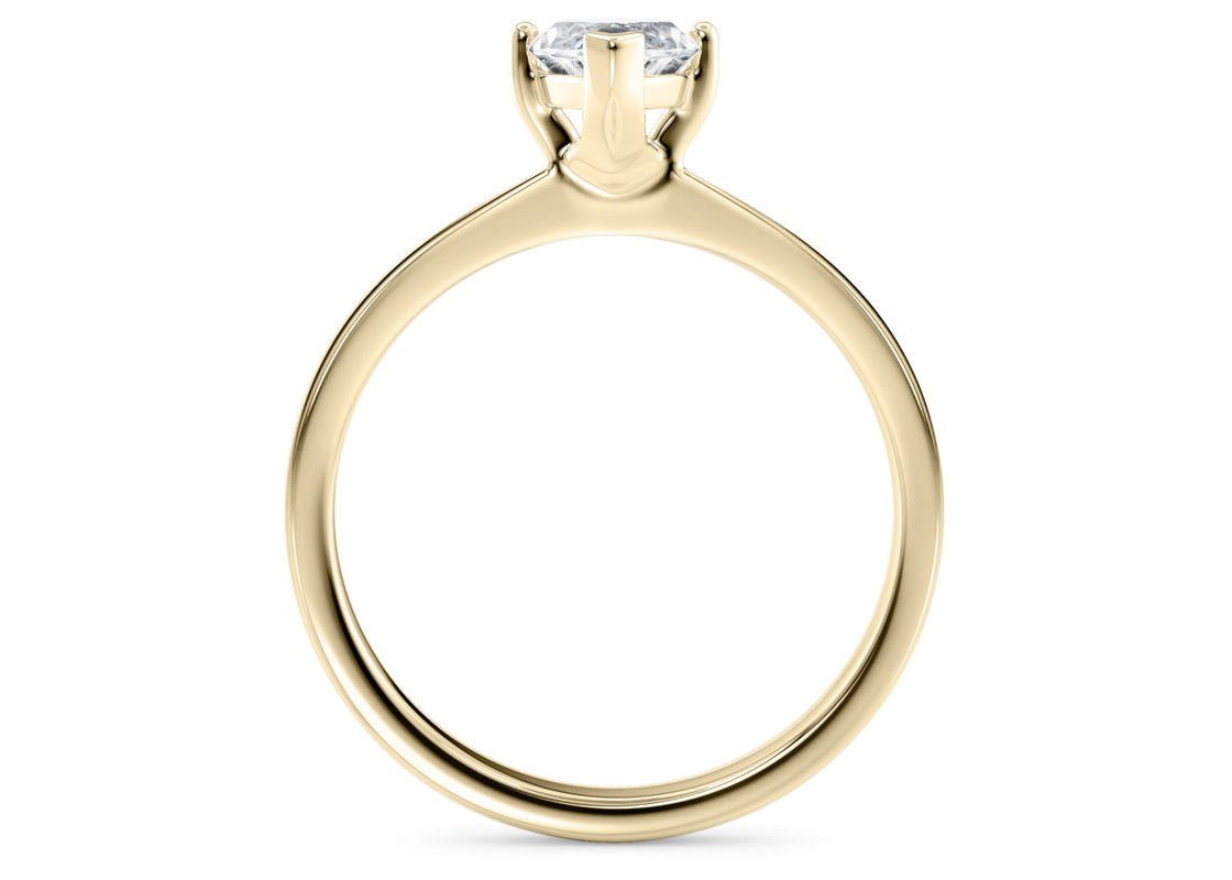 Delicacy Solitaire Yellow Gold 18k Emerald Engagement Ring