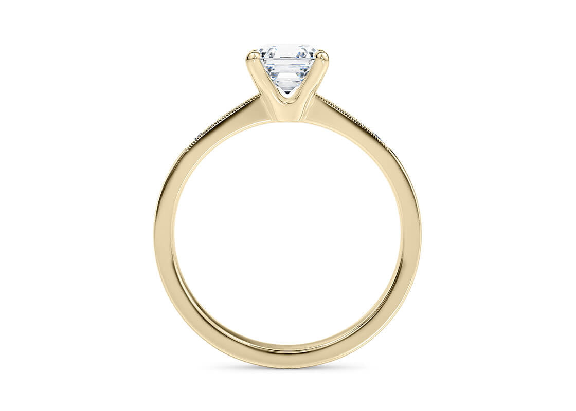 Delicacy Vintage Yellow Gold 18k Asscher Engagement Ring