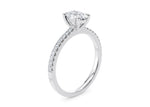 Aria Diamond Band Platinum Oval Engagement Ring