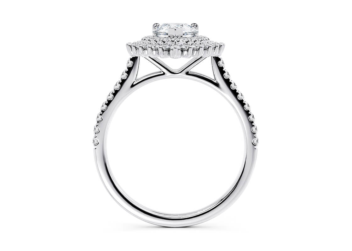 Berkeley Halo Platinum Pear Engagement Ring