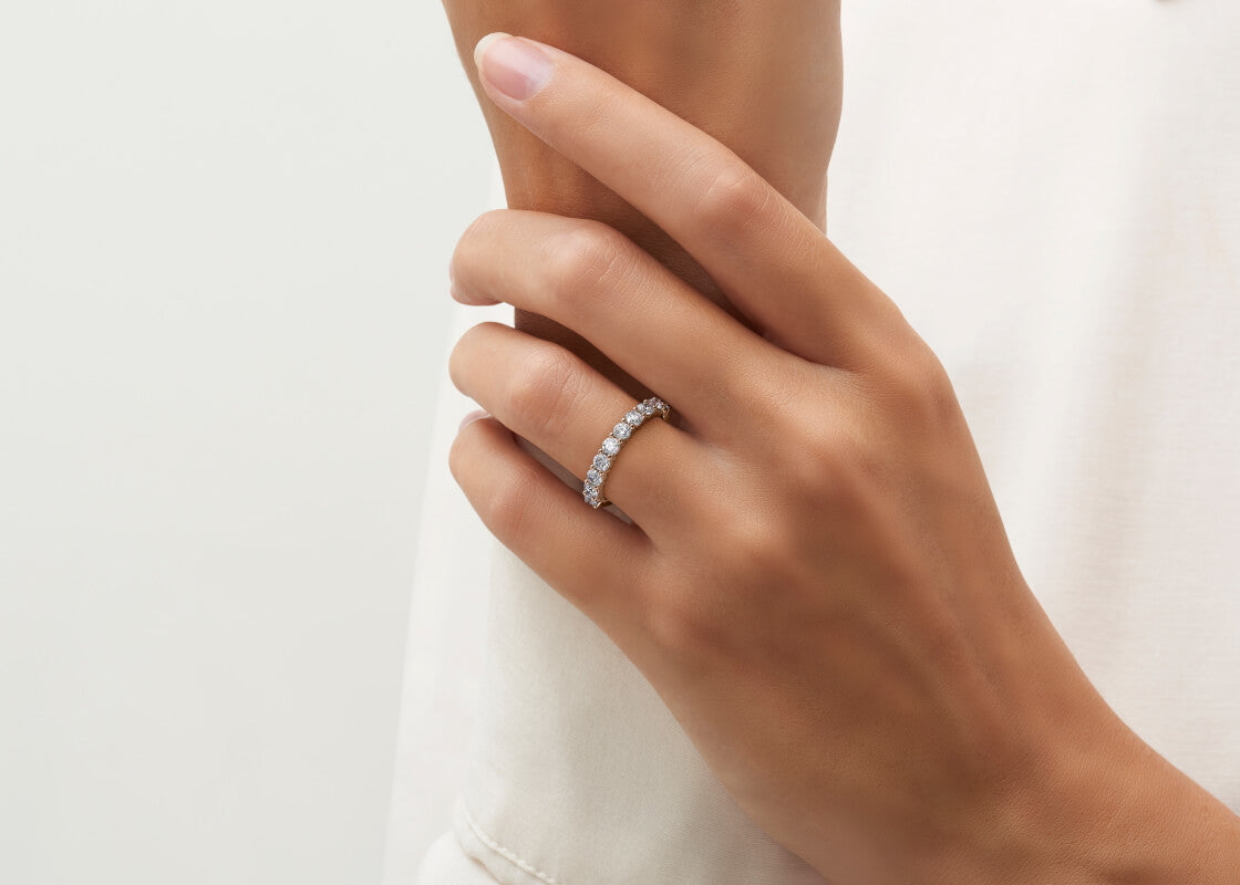 Mayfair Half Set Rose Gold 18k Natural Eternity Ring