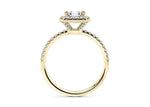 Isabella Halo Yellow Gold 18k Asscher Engagement Ring