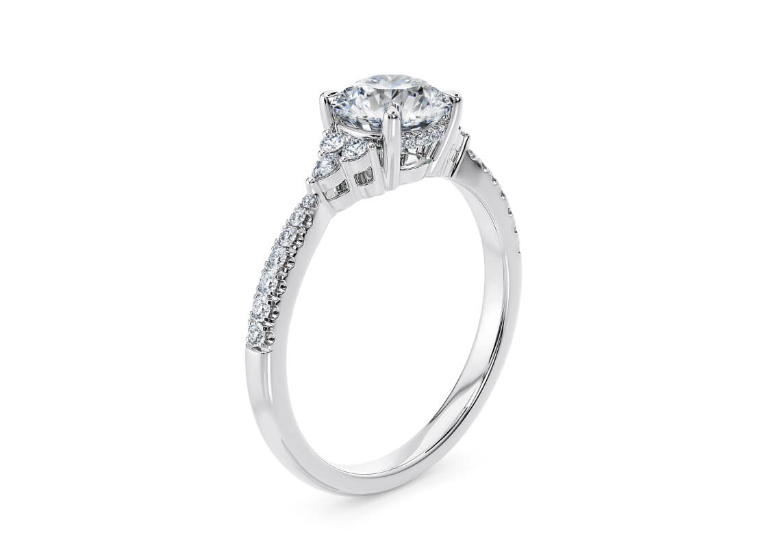 Gaia Vintage Platinum Round Engagement Ring