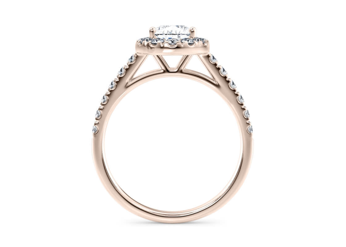 Medici Halo Rose Gold 18k Pear Engagement Ring