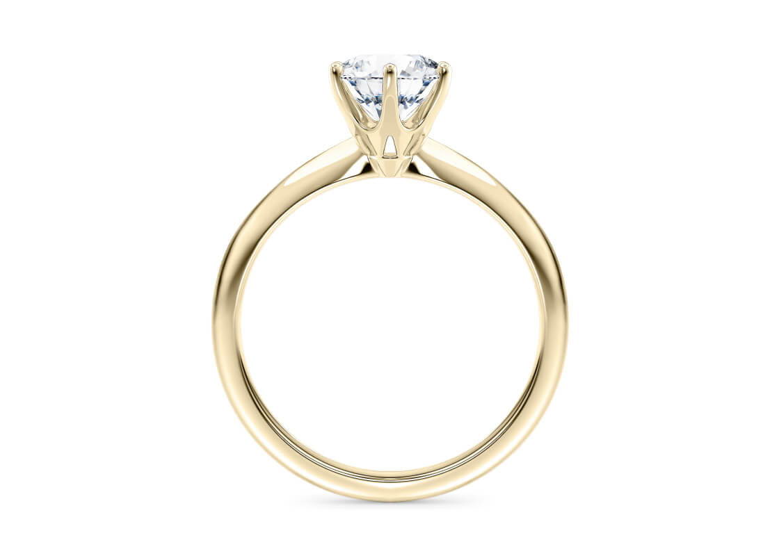 Allure Solitaire Yellow Gold 18k Round Engagement Ring
